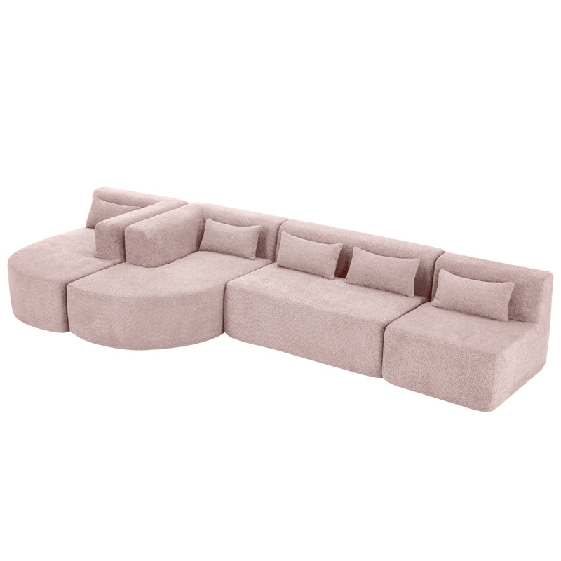 Canapé en forme de L désossé et polyvalent en tissu de style moderne pour le confort du salon