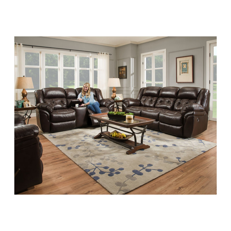 Salka Upholstered Recliner, Dark Brown Genuine Leather