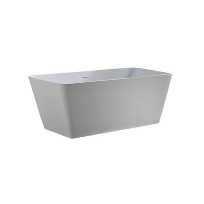 Ensemble de baignoire et douche incurvée simple simple en pierre artificielle rectangulaire l 59 po H 21,8 po