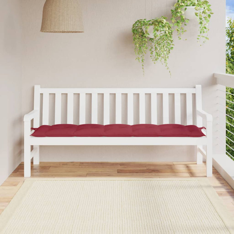 Coussin de siège d'extérieur, 70,9 po x 19,7 po, Vin rouge