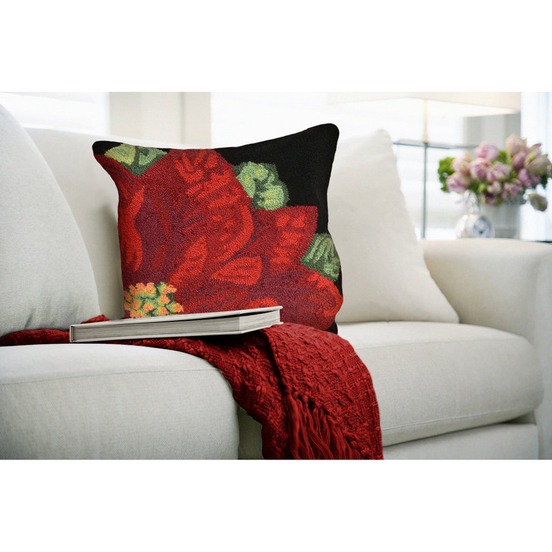 Frontporch Poinsettia Square Pillow Cover & Insert