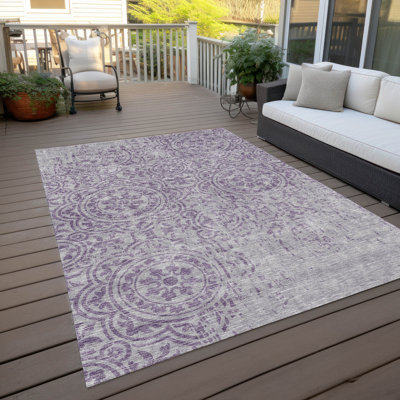 Tapis lavande intérieur / extérieur en polyester tissé à la machine Lamanna