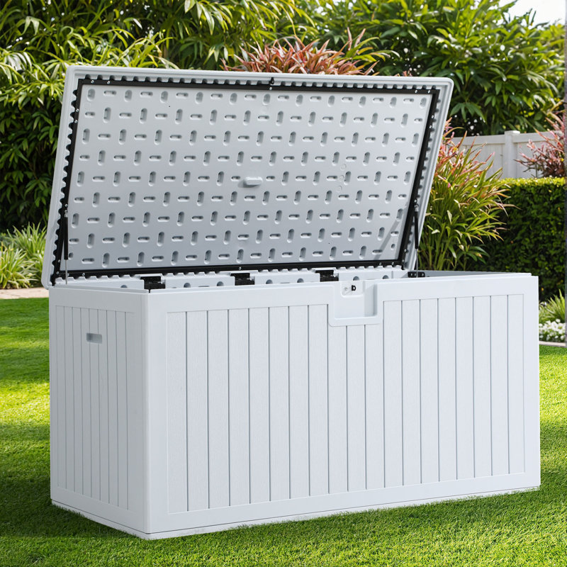 Boîte de rangement pour terrasse Edrosie Inc, Blanc, 230