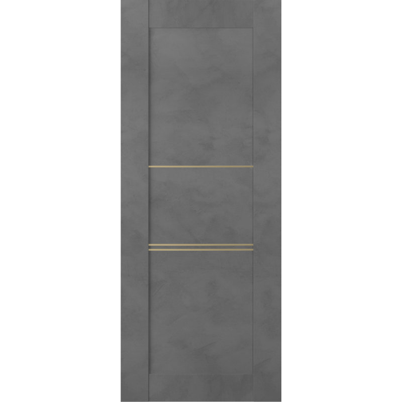 Dalle de porte standard préfabriquée en bois manufacturé 3H Avon 07, 31.75" x 79.38", Noir, noir, noir, noir
