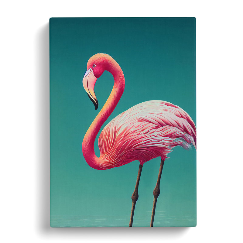 Dignified Flamingo - Wrapped Canvas, 50cm H x 35cm W x 3cm D