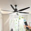 Grand ventilateur de plafond moderne de 66 po avec 6 pales en ABS, moteur à courant continu réversible, lumière DEL 3 couleurs et télécommande-1016110119-1016110116