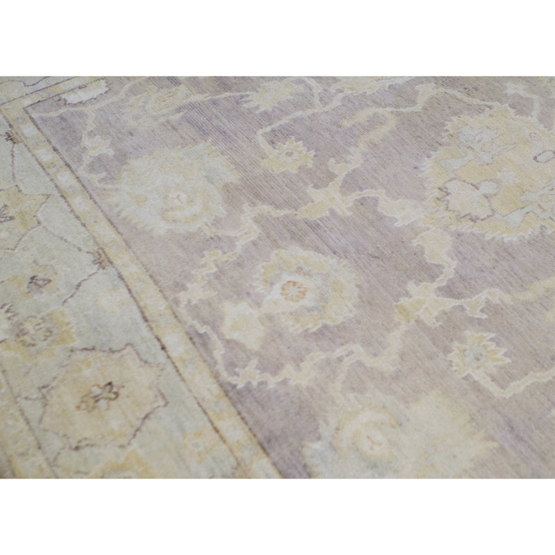 Wool Oriental Area Rug in Light Purple/Beige/Yellow