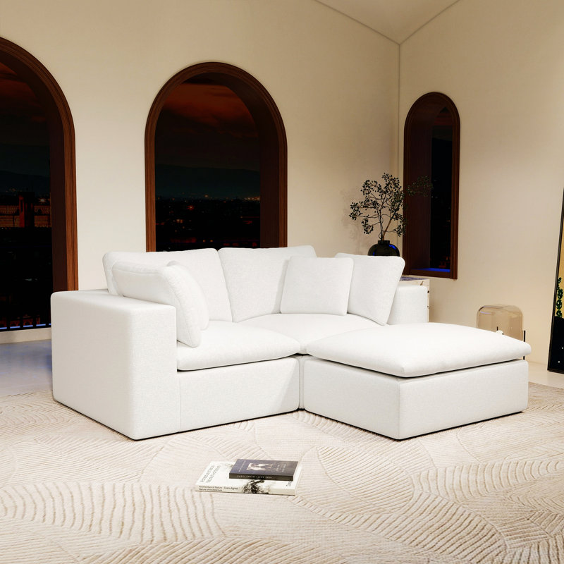 Canapé modulaire modulaire pour le salon ou la chambre à coucher, Blanc
