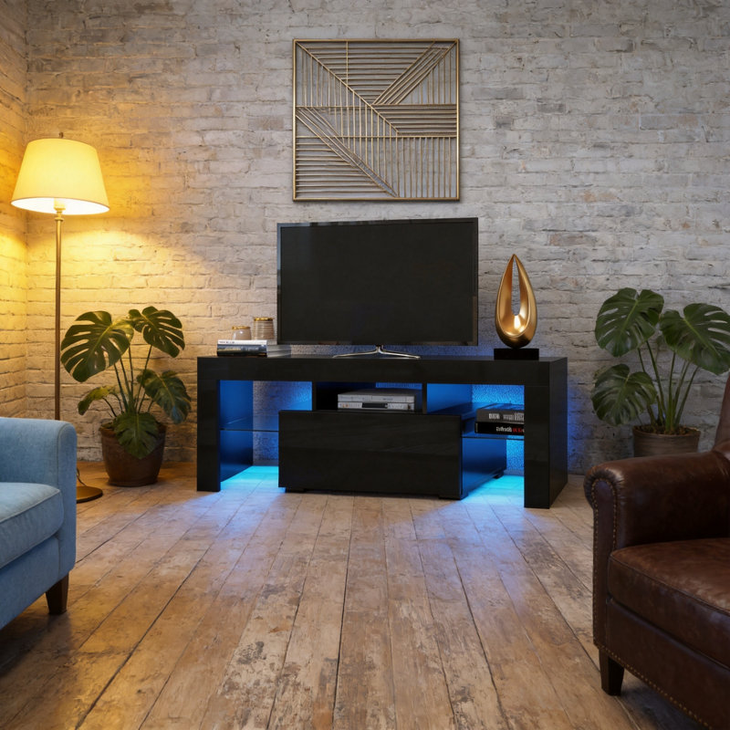 Meuble-lavabo moderne rétractable avec miroir lumineux, coiffeuse réglable avec tiroirs de rangement, armoire et prise de courant intégrée pour la chambre à coucher