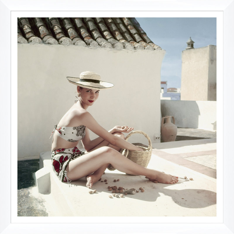 Vogue Magazine, "Model Wearing A Calypso Patterned Bikini," Henry Clarke, June 1, 1952 Print by Henry Clarke