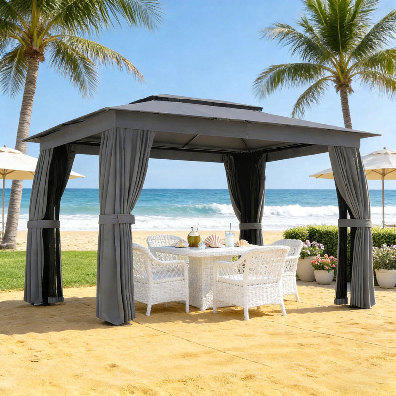 Patio Canopy Shelter,Soft Top Gazebo,Outdoor Gazebo, Dark Gray