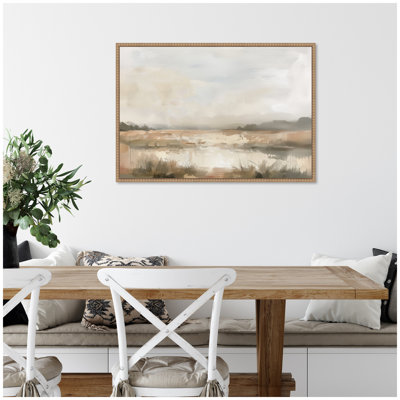 «Neutral Abstract Landscape» par The Creative Bunch Studio, reproduction d'art sur toile encadrée