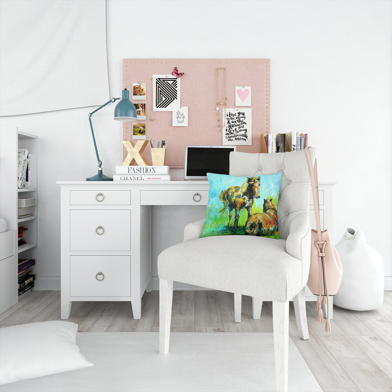 Coussin intérieur/extérieur cheval square, H 14 po x l 14 po x P 4 po