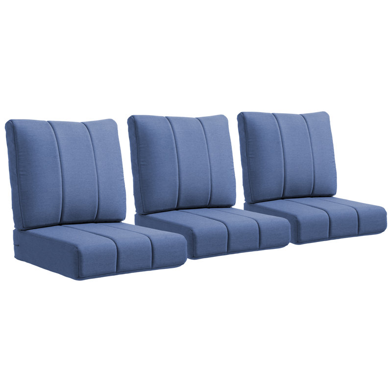 Tracie 24"W X 24"D Outdoor Deep Seating Cushion Set For Patio Furiture, Blue, 3