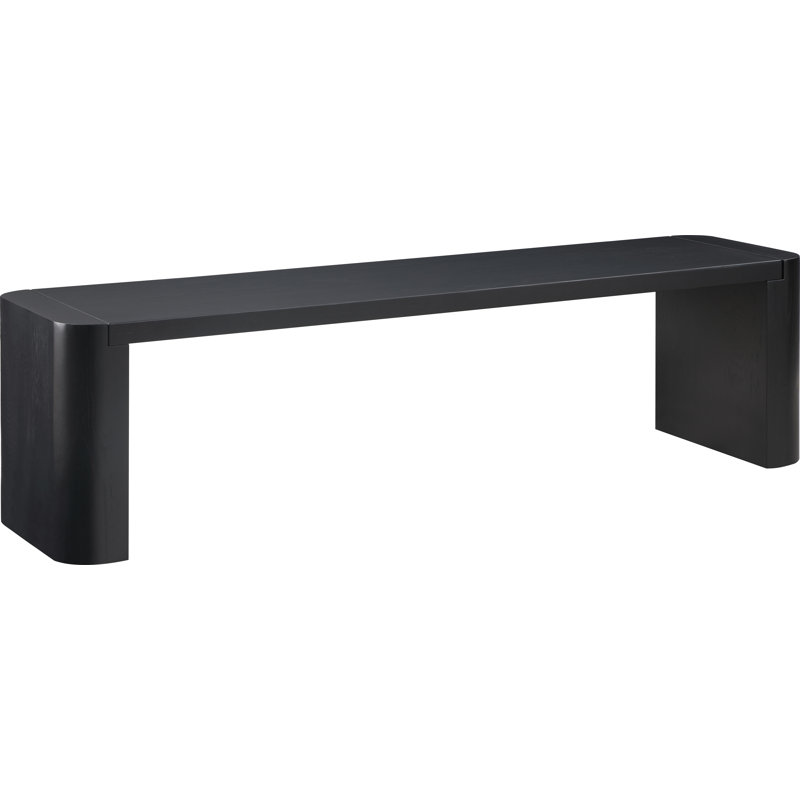 Banc en bois massif Channing 62 "-82", Noir, noir, noir, noir, H 17 po x l 62 po x P 16 po