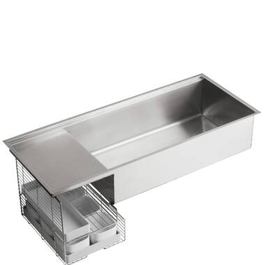 SR-PS-6020-16: 60 Inch Professional Prep Station Small Radius Undermount  Stainless Kitchen Sink