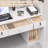 Wrought Studio Reception Desk with Counter, Modern Front Table Equipped Lockers & Storage Shelves, 48-inch Checkout Counter with DIY Stripe for Lobbies, Salons, Retail, Home Offices, Reception Room-1982139619