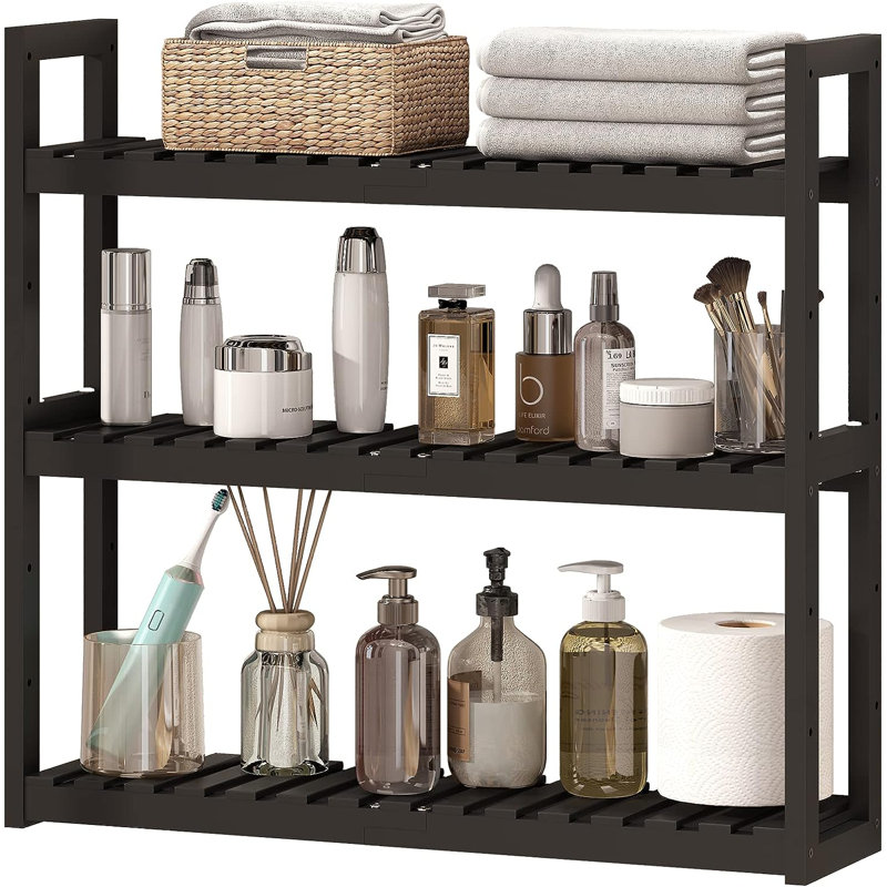 Charyl Freestanding Bathroom Shelves, Black