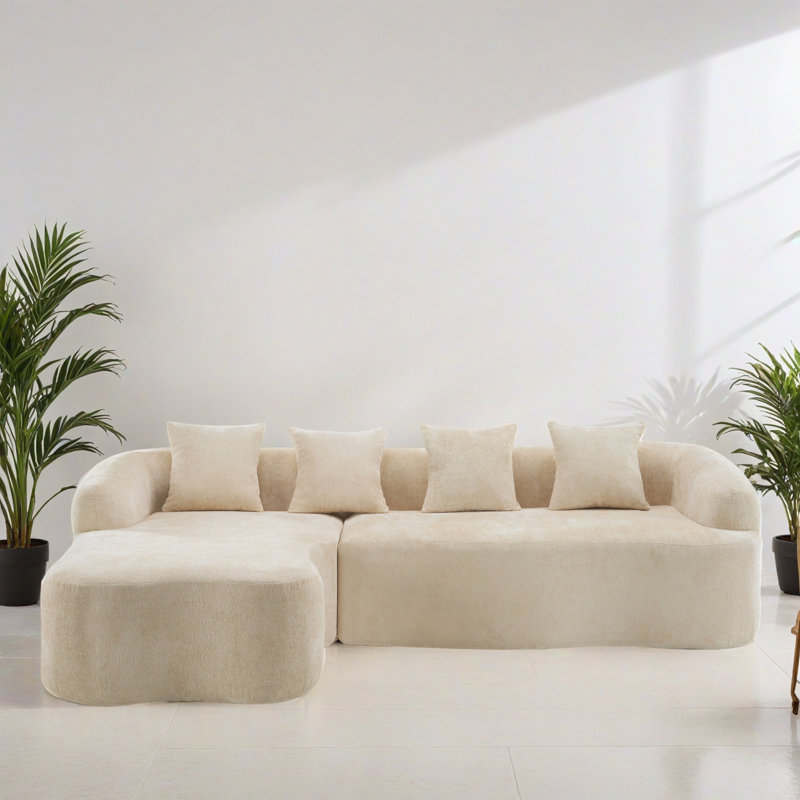 Canapé modulaire de 104,72 po faisant face à la gauche avec méridienne en forme de L, canapé modulaire moderne avec siège profond, fauteuils rembourrés pour la chambre à coucher du salon