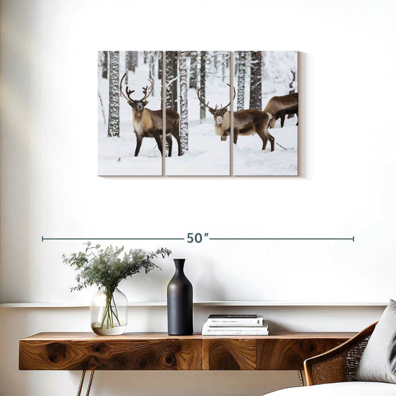 Brampt Roaming Winter Reindeer, 20" H x 33" W