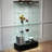 Black Glass Display Cabinet With 2 Large Drawers, 4 Shelves, And 13 - Colour Led Lighting For Bedroom Lock Use-288251206