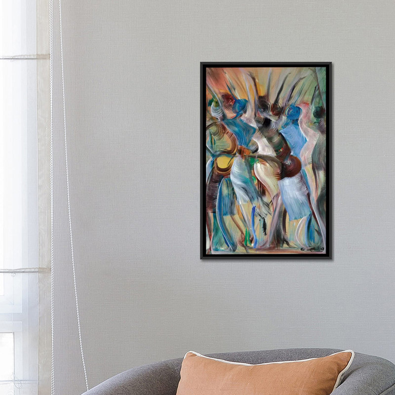 «Raising Heaven» par Ikahl Beckford - impression d'art graphique, H 26 po x l 18 po x 1,5 po, Toile avec cadre noir