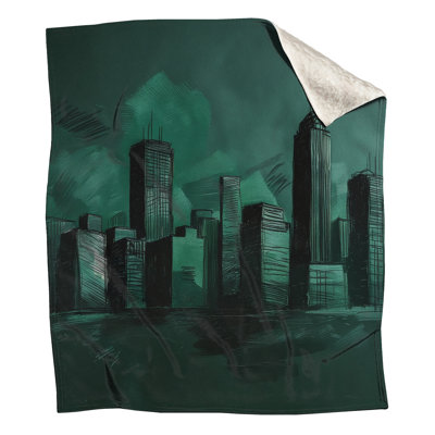 Green City Skyline Blankets