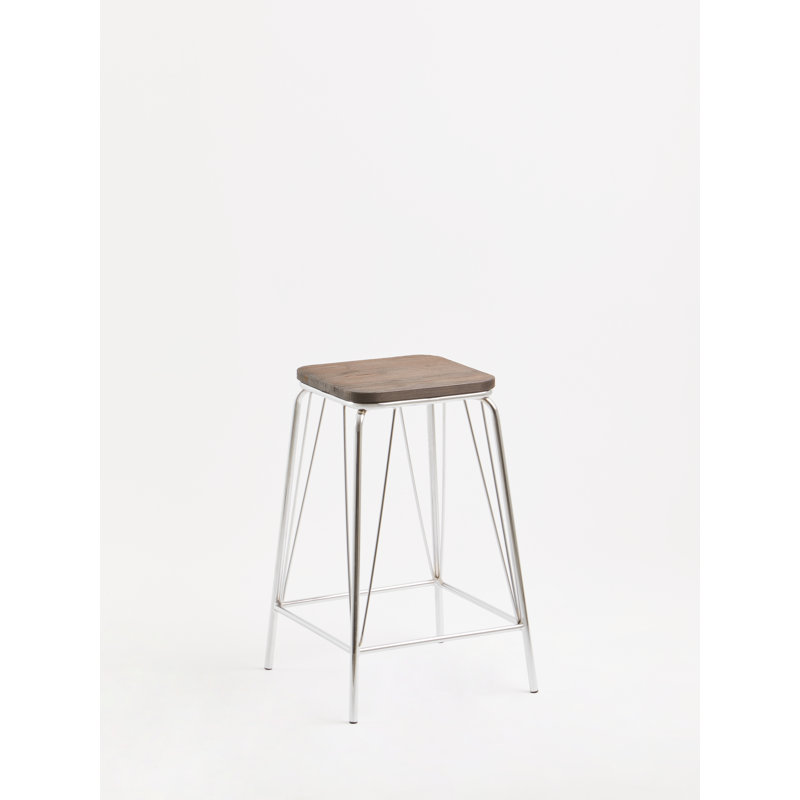 Laughlin Bar Stool, Light Brown/Chrome