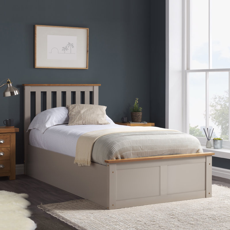 Verona Wooden Ottoman Bed, Pearl Grey, Single (3')