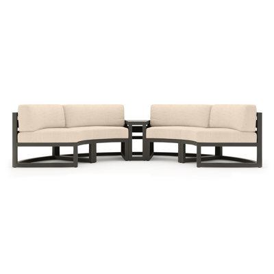 Bergeron Outdoor Curved Patio Sectional with Sunbrella Cushions by Joss & Main