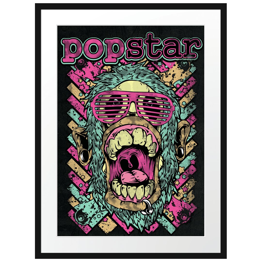 Gerahmtes Poster Pop Star Black