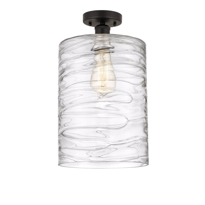 Anelise Glass Semi Flush Mount, Oil Rubbed Bronze