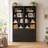 70.8" tall bookcase with adjustable shelves and cabinet doors - modern farmhouse storage cabinet for living room, home office-293500947