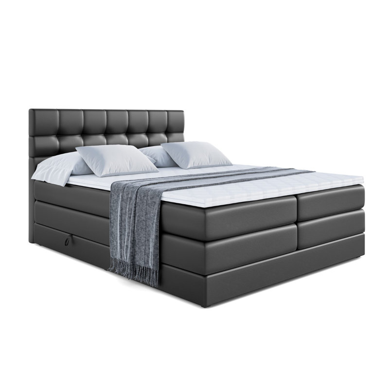 Bronc Divan Bed with Mattress, 160cm W x 200cm L, White