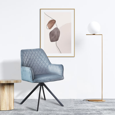 Danita Velvet Arm Chair in Blue
