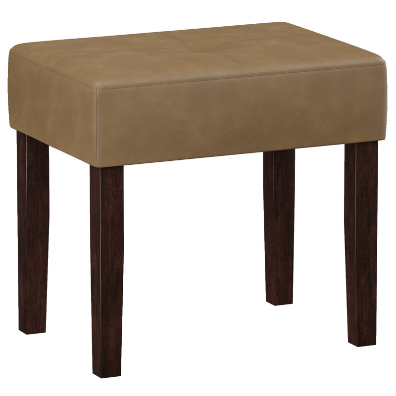 Norena PU Leather Ottoman Stool, Entryway Footstools, Ottoman Chairs for Bedroom,Living Room, Brown Leather Match