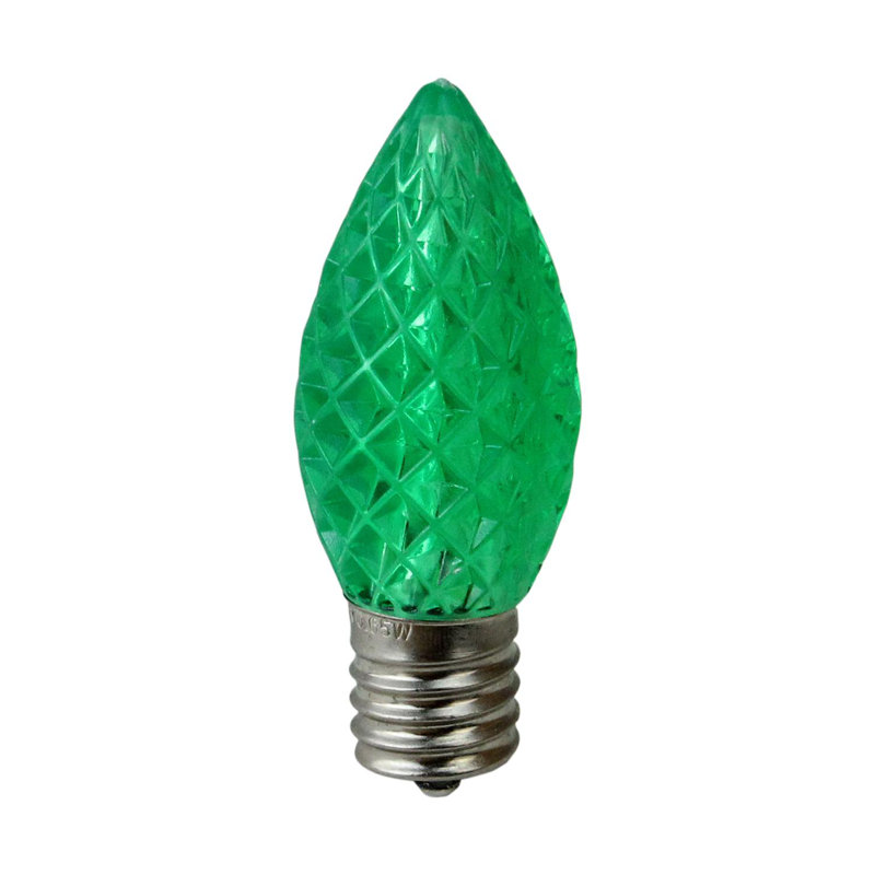 Ampoules de Noël à facettes à DEL C9, H 3 po x l 6 po x P 6 po, Vert