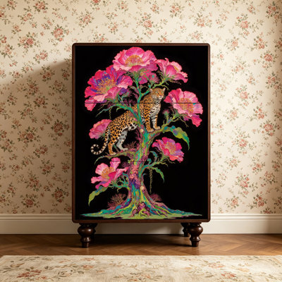 Armoire à chaussures décorative en bois massif