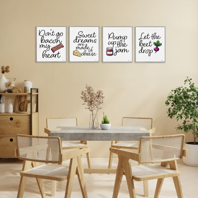 «Fun Music Lyric Puns», ensemble de 4 giclées encadrées par Susan Ball