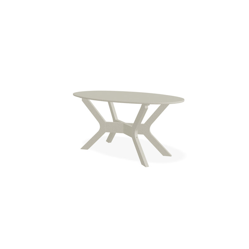 Table basse d'extérieur 24 "x 42" en polymère de qualité marine, Gris / tempête