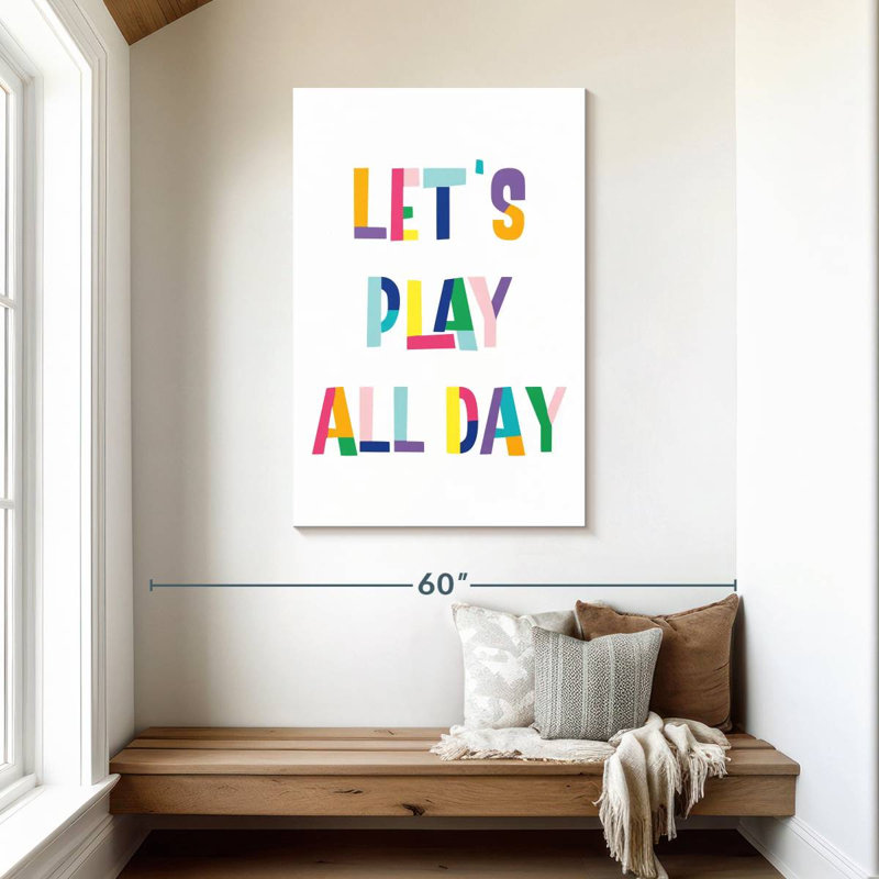 Nursery Play All Day sur toile, H 45 po x l 30 po x P 1,25 po
