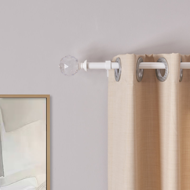 Tringle à rideaux simple réglable en largeur x 0,75 po Jadlynn, Blanc, 28" - 48"