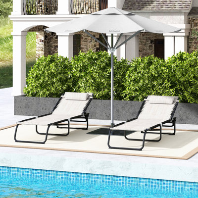 Chaise de bronzage pliante pour 2 personnes avec siège en filet respirant et réglable pour la plage