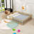 Queen Wood Floor Bed With Fence-499860945