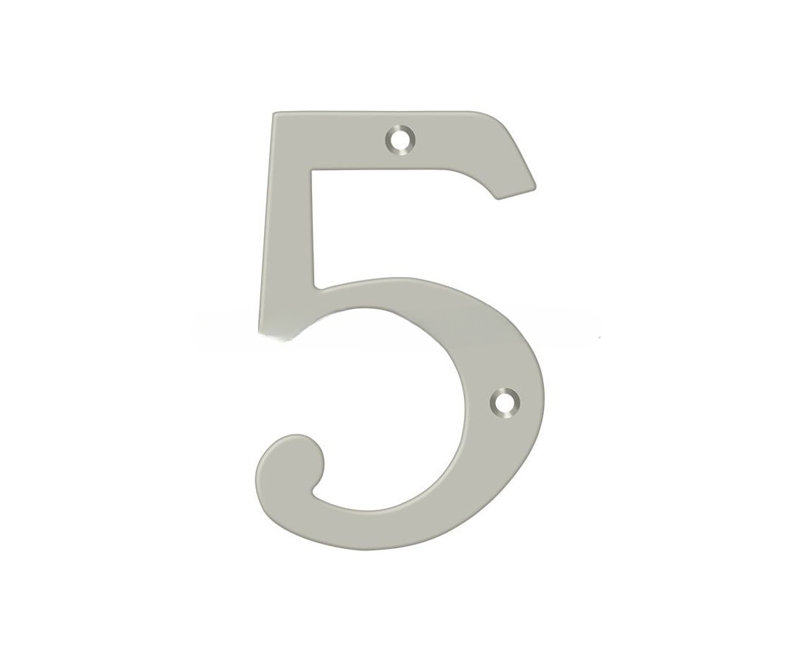 Chiffres de 4 po Deltana, 5, Laiton antique