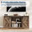 Farmhouse TV Stand for 70 Inch TVs, 66" Entertainment Center with Sliding Barn Doors, Adjustable Center Shelf-133310276