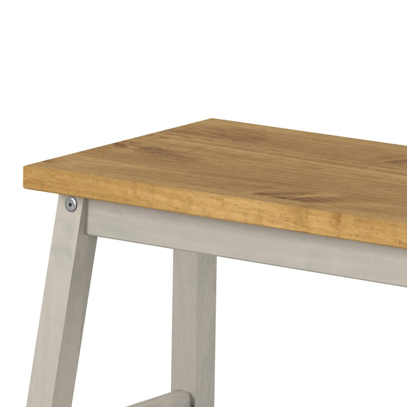 Staton Solid Wood Bench, 45.50 x 122.50 x 31.50cm, Grey