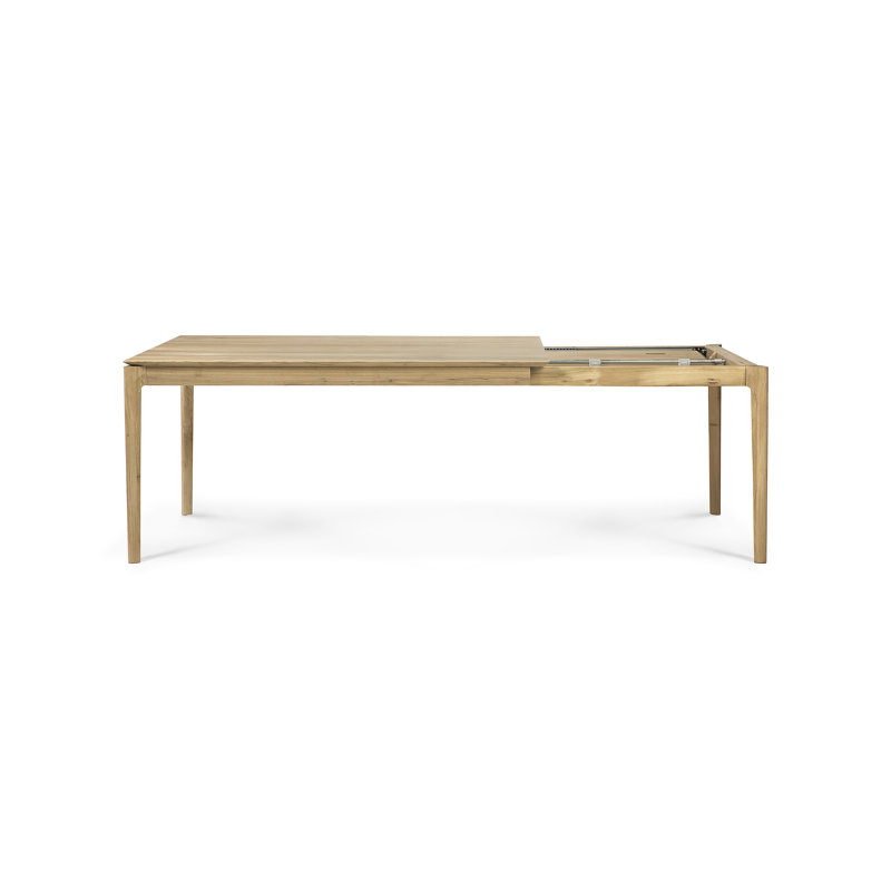 Bok Solid Wood Extendable Dining Table, 30"H x 63"L x 35.5"W, Varnished Oak