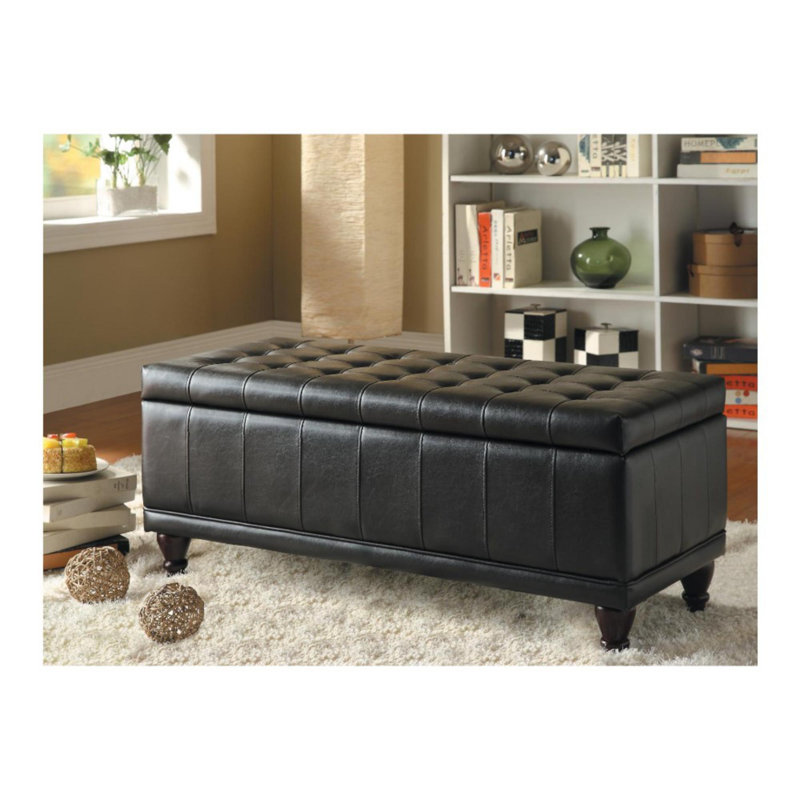 Banc de rangement en similicuir Lila, Brun