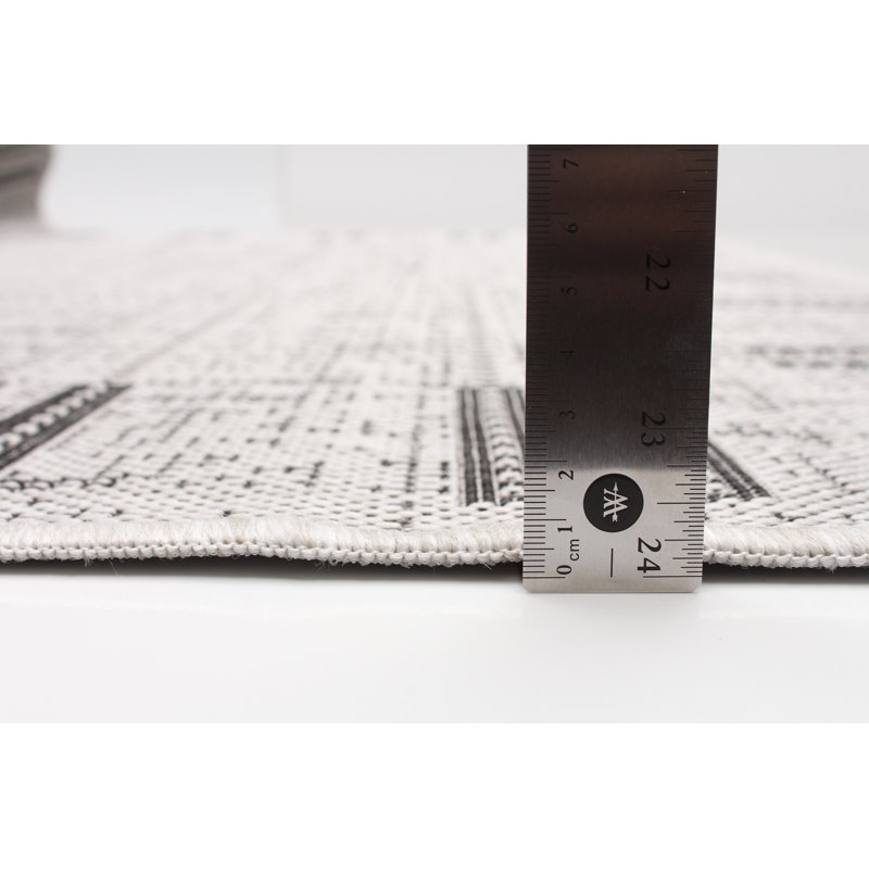 Tapis intérieur / extérieur gris Bralon, Rectangle 3 pi 3 po x 4 pi 7 po